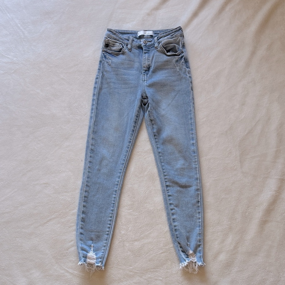 KANCAN— Distressed Light Blue Skinny Jeans